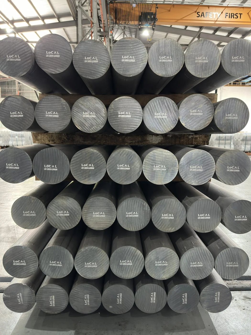 Close-up of a finished LoCAL low-carbon aluminium billet